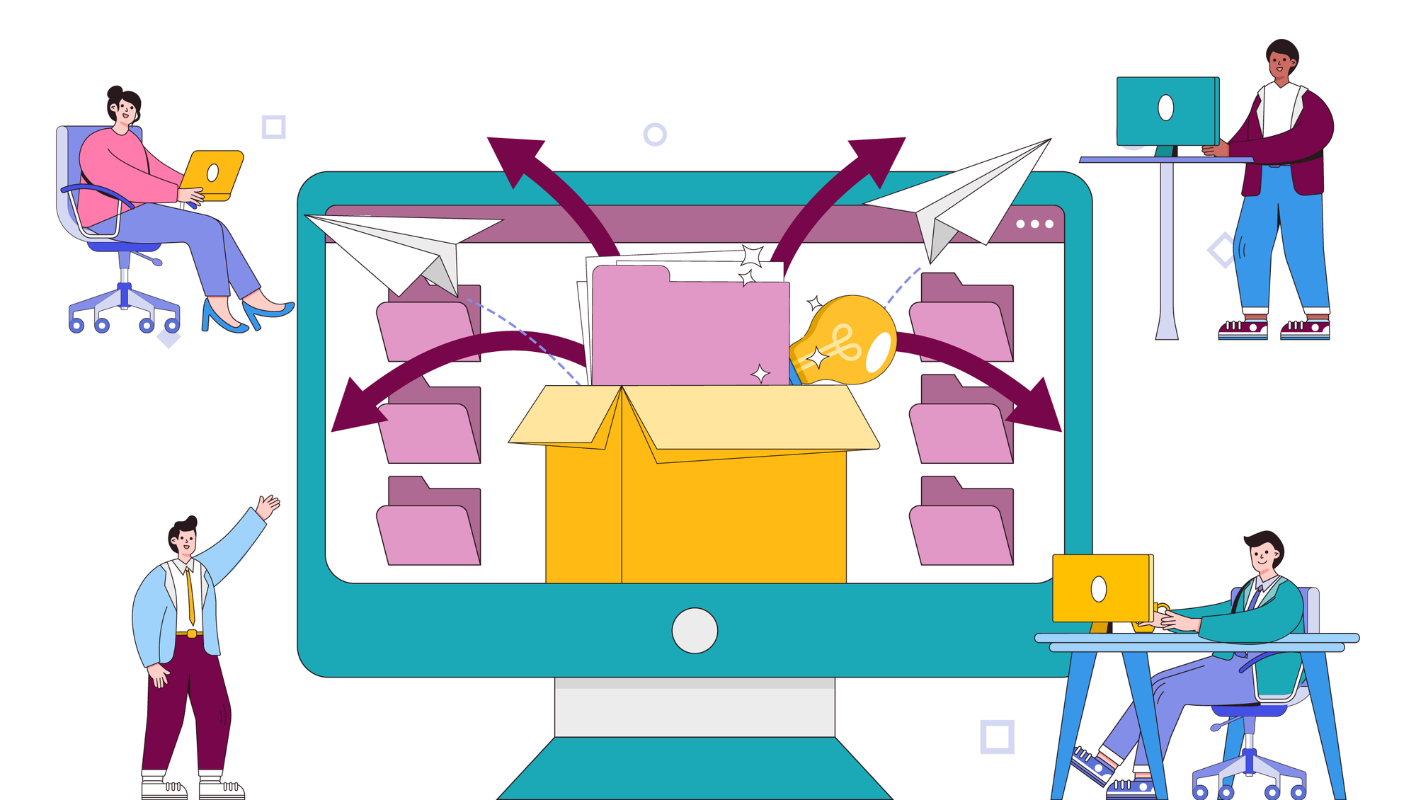 Illustration of distribution of data through a data archive