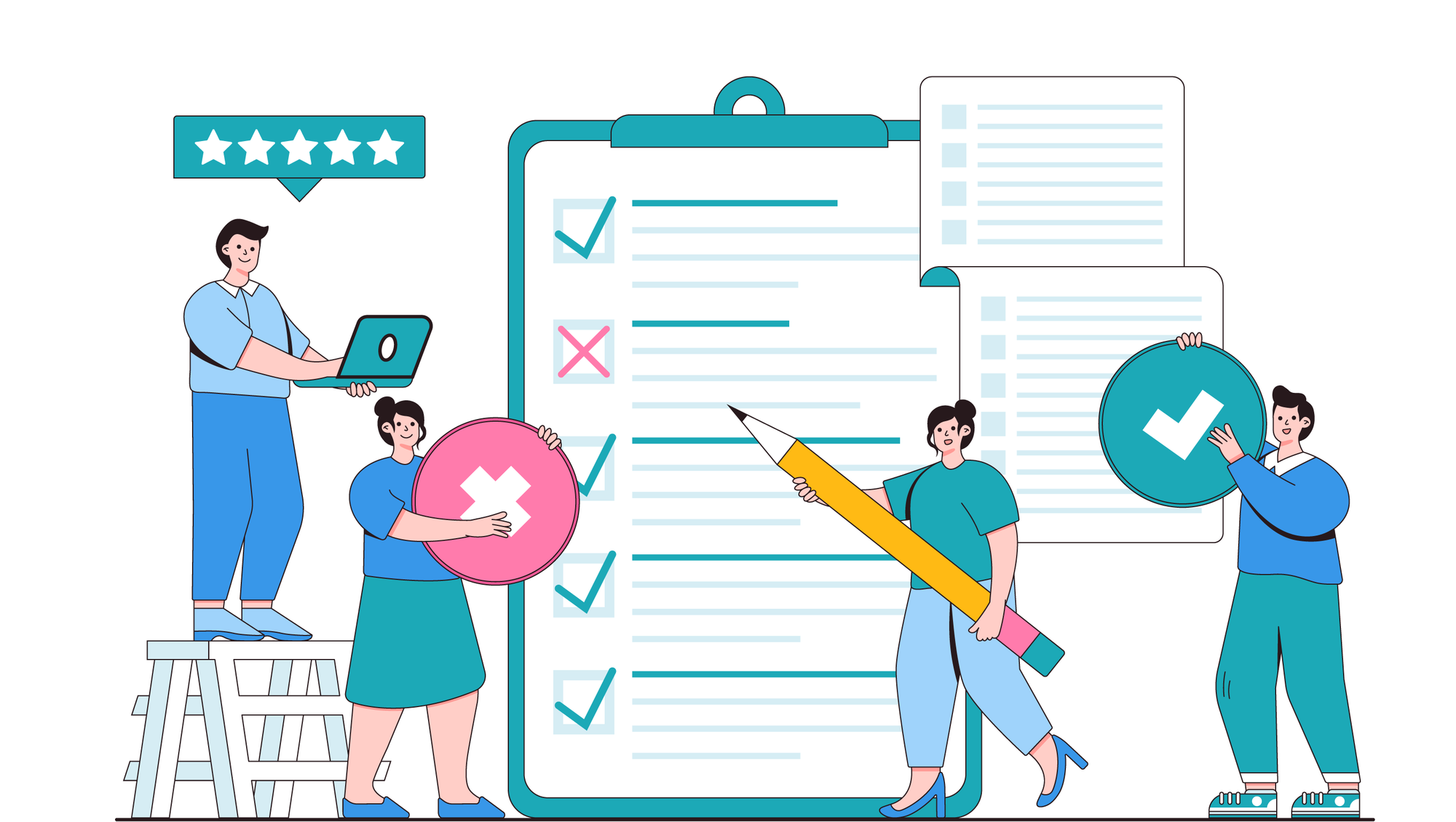 Curation will cover several elements in the data archive. The image represents a team of archivists that will help prepare data for publication.