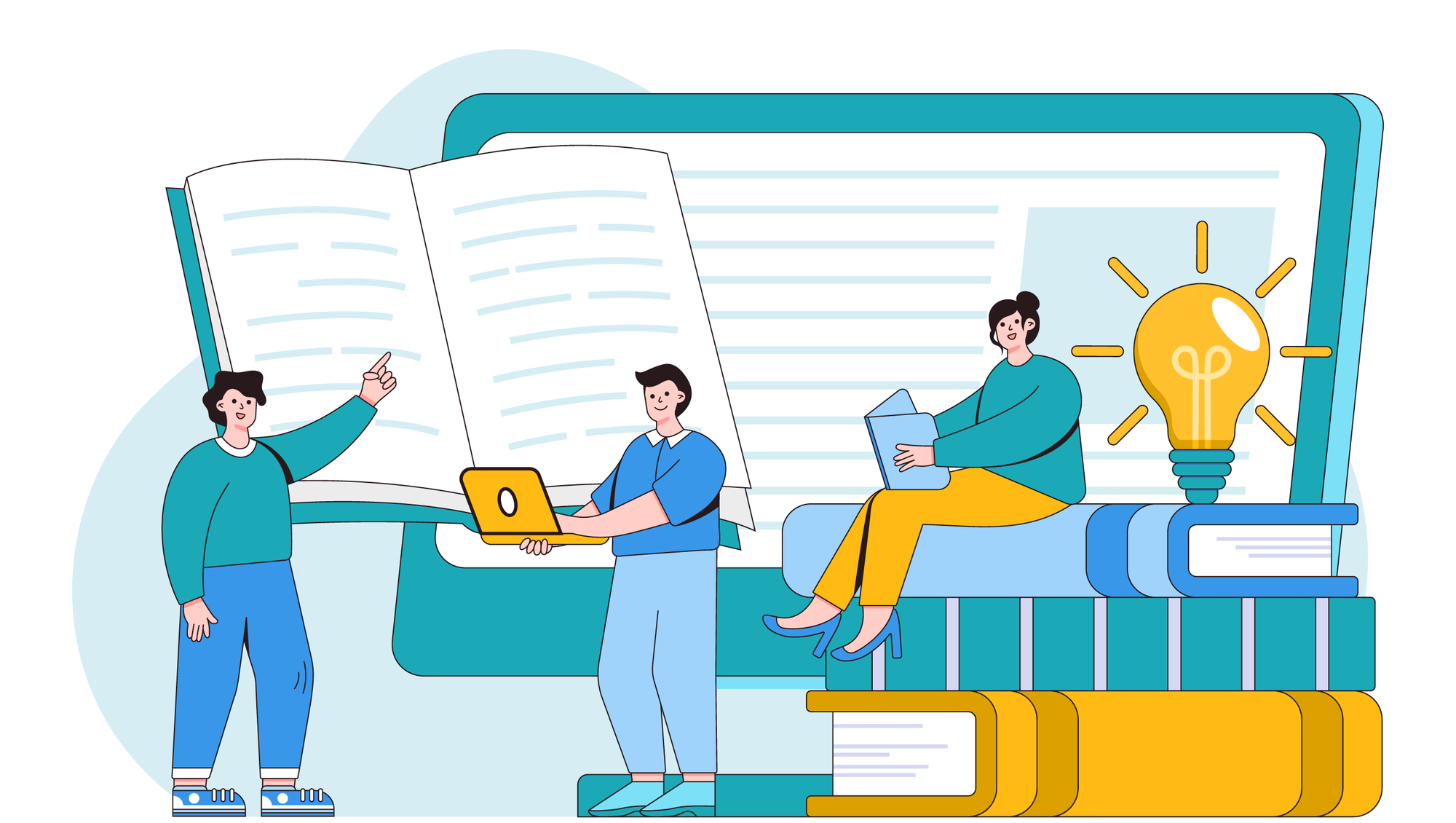 The image represents a data archivist talking to a researcher and explaining different access restrictions he can use when sharing his data.